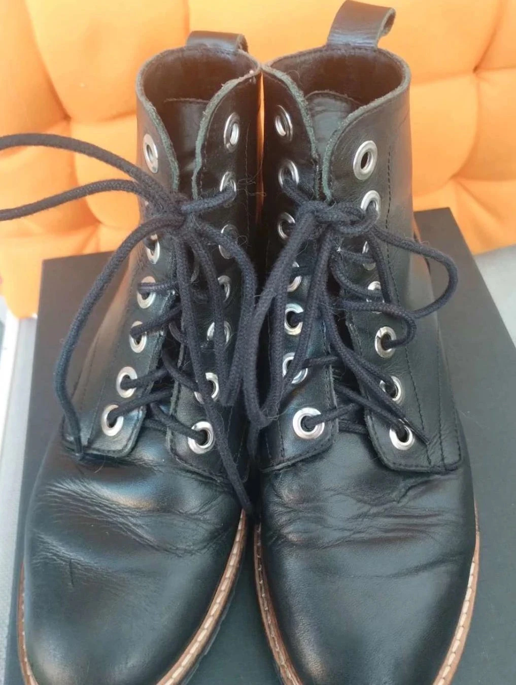 Botins pretos com cadarço, couro, André P37 – photo 5